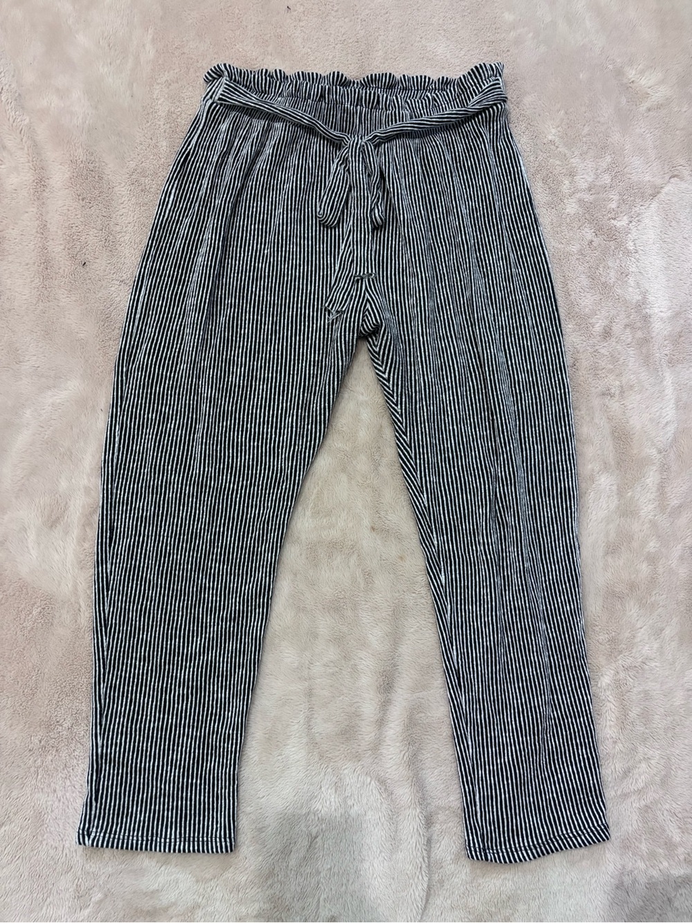 Striped Black & White Pants